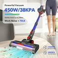 thumbnail image 2 of KANFUAQ Cordless Vacuum Cleaner, 38000PA/450W 50min 2500mah for Home Pet Hair Carpet Wood Floor (Blue), 2 of 11
