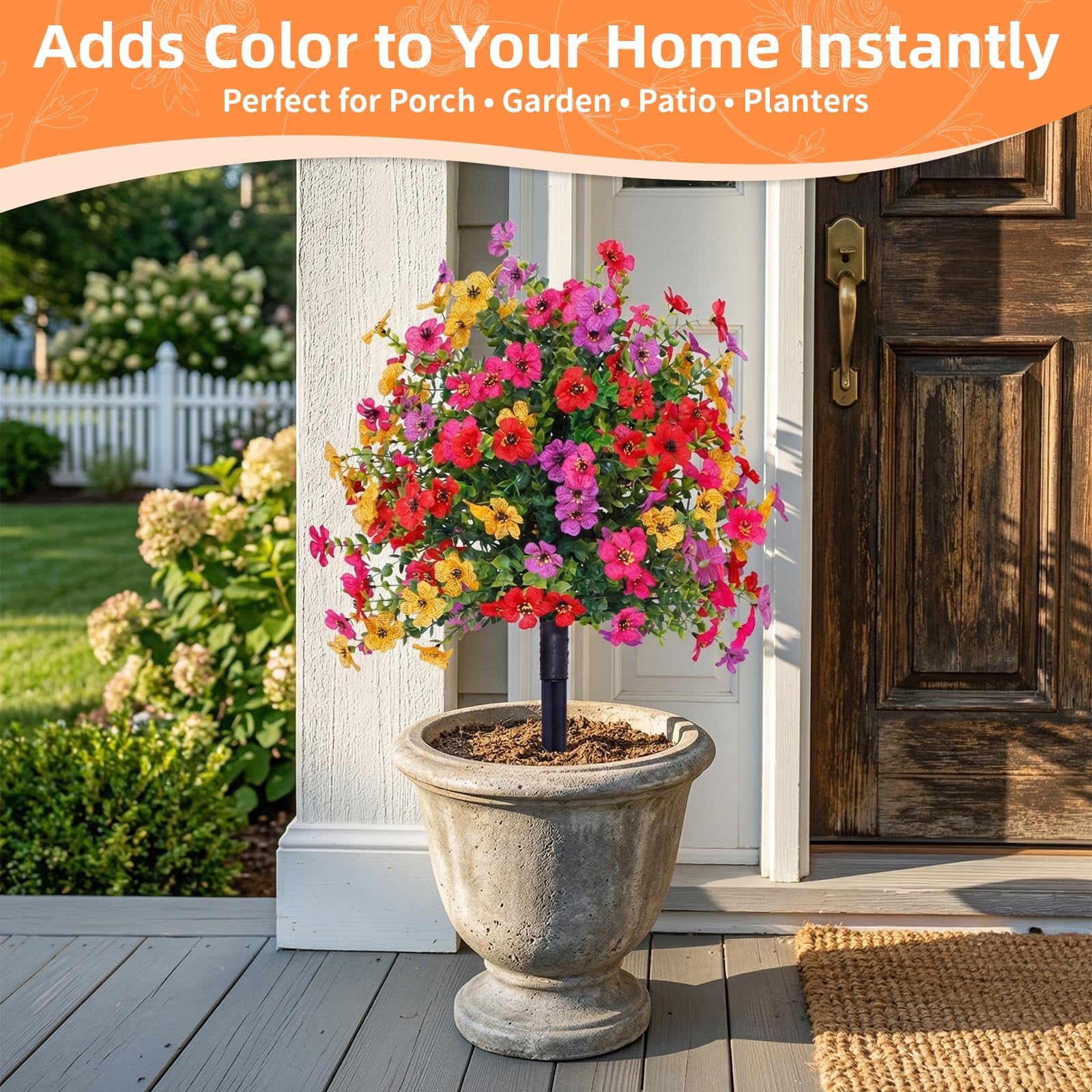 Artificial Flowers for Decoration realistic faux flowers durable UV protected material vibrant colors for patio balcony garden and indoor outdoor styling
