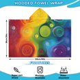 thumbnail image 2 of Colorful Tie Dye Circle Swirl Pattern Hooded Bath Towel，60"x35" for Ages 3 To 12 Kids, Quick Dry Lightweight Soft Microfiber Hood Beach Towel Cover Up for Kids, 2 of 7