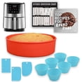 thumbnail image 1 of duomi-Air Friteuse Ensemble de Cuisson en Silicone, Moule à Gâteau 8.5”, Moules à Muffins, Grattoir et Feuille de Triche – Antiadhésif, Sans BPA pour Instant Vortex, Cosori, Ninja, Chefman et Plus par Infraoveurs, 1 of 4