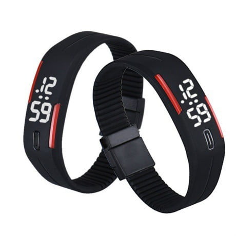 rubber led sports wrist watch