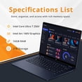 thumbnail image 3 of HP OmniBook X Flip 2-in-1 Laptop, 14" Touchscreen Display, Intel Core Ultra 7 256V, 16GB RAM, 2TB Storage(1TB SSD+1TB Docking Station), ‎ Intel Arc 140V, Backlit Keyboard, Copilot, Win 11 Pro, Blue, 3 of 9