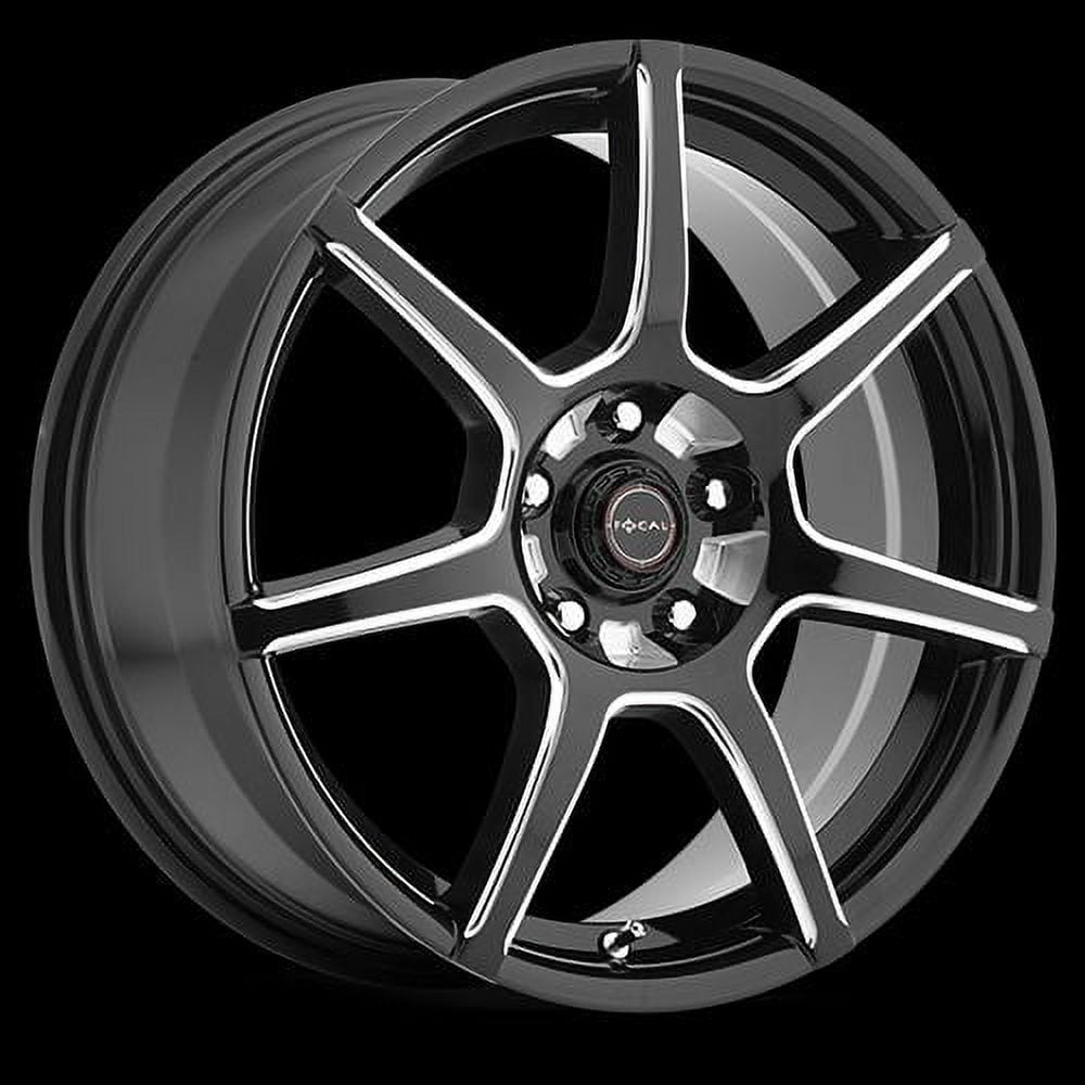 Ultra 422-6780BM-40 16 x 7 in. Gloss Black with Milled Accents & Clear-Coat Wheels