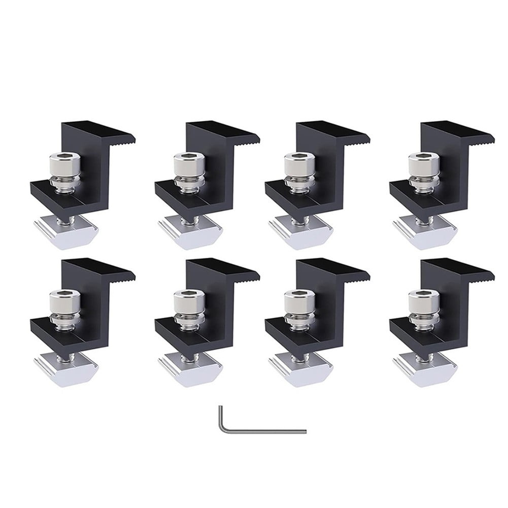 fengchenda 8Pcs Solar Module Brackets End Clamps Solar Panel Attachment With M8 Slot Wrench