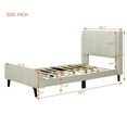 thumbnail image 3 of Velvet Upholstered Platform Bed with Tufted Headboard, Twin Size Bed Frame with 10 Sturdy Wood Support for Boys Girls Adults Bedroom, No Box Spring Needed, 600LBS Weight Capacity, Beige, 3 of 7