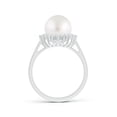 thumbnail image 2 of ANGARA South Sea Cultured Pearl Ring with Floral Halo in 925 Sterling Silver for Women | June Birthstone, Birthday, Anniversary, Jewelry Gift for Women | Pearl Ring, 2 of 8