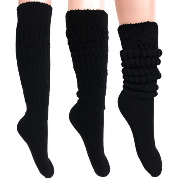Aws American Made Womens Heavy Slouch Socks Black Size 9 To 11 3 Pairs Walmart Com Walmart Com