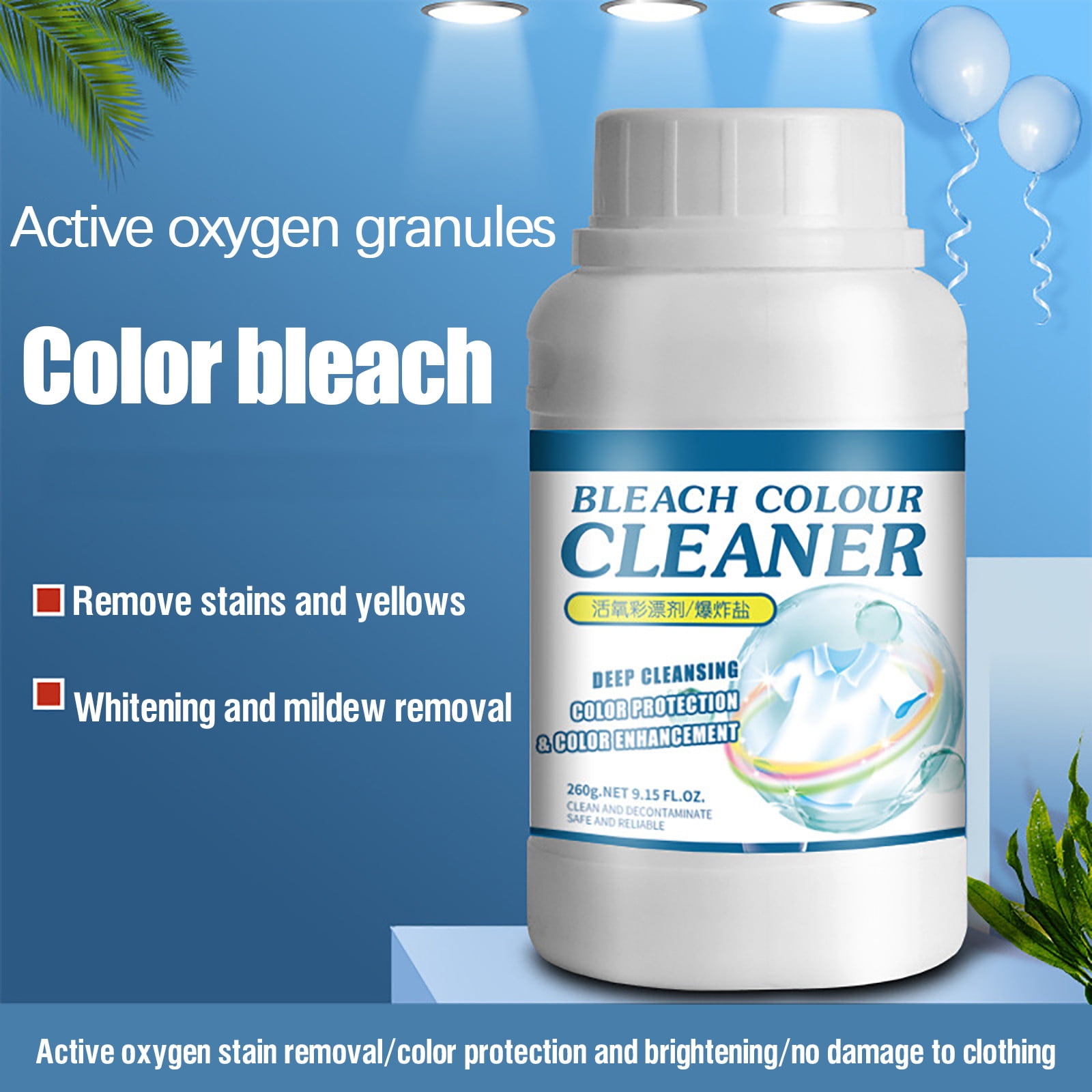 Bleach for White Clothes,Laundry Whitener Powder, Color Bleach For