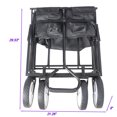 thumbnail image 6 of Folding Wagon Cart, Portable Large Capacity Beach Wagon, Heavy Duty Utility Collapsible Wagon with All-Terrain Wheels, Outdoor Garden Cart Foldable Wagon for Sports, Shopping, Camping, 6 of 9
