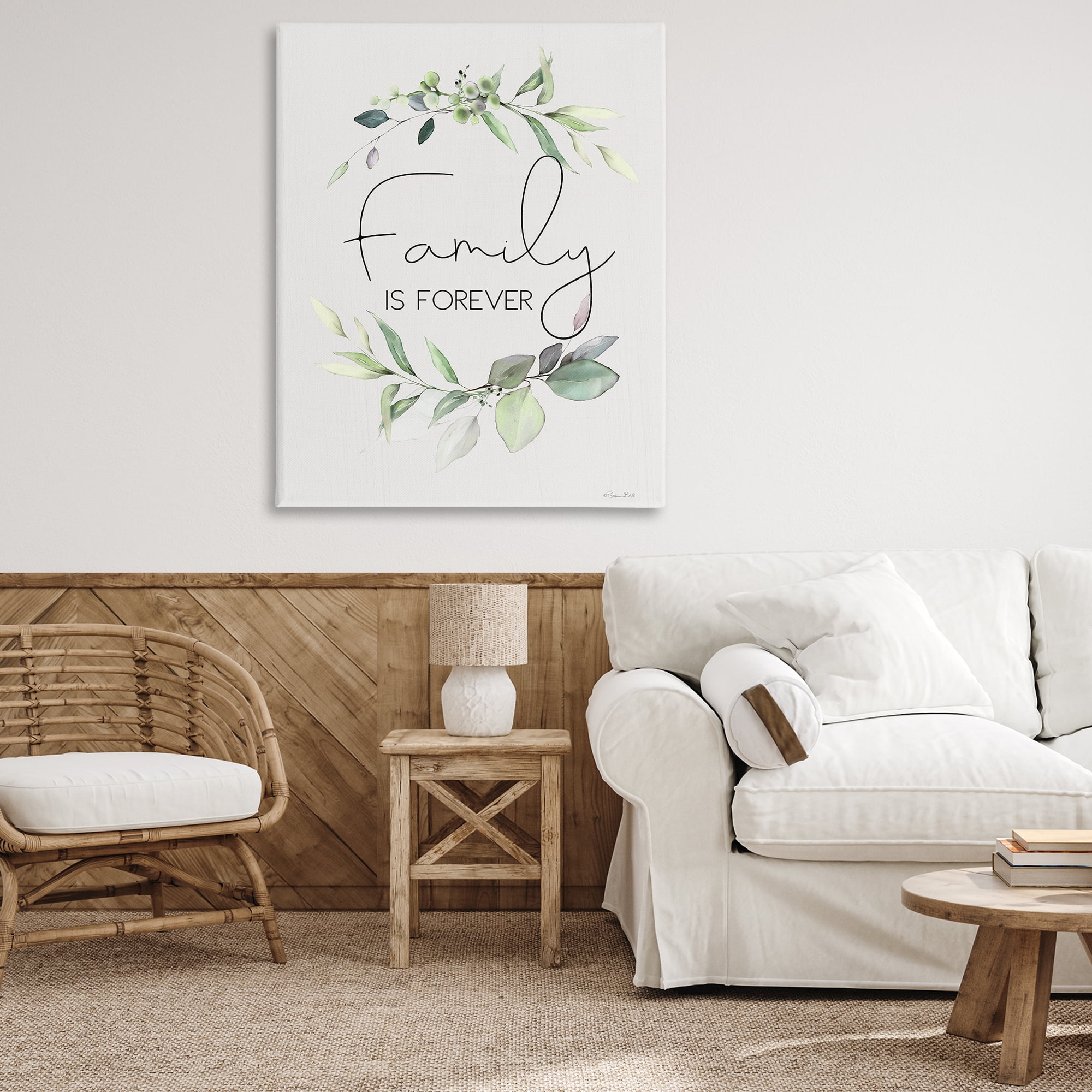 Stupell Industries Family Is Forever Botanical & Floral Painting Gallery Wrapped Canvas Art Print Wall Art, 36 x 48