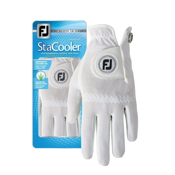 Guante de golf FootJoy StaCooler para mujer, tamaño mediano, mano derecha, color perla