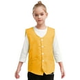 thumbnail image 1 of RUNQHUI Kids Button Volunteer Activity Vest Button Up Irregular Hem Waistcoat Sleeveless Waiter Bartender Uniform Yellow L/12, 1 of 5
