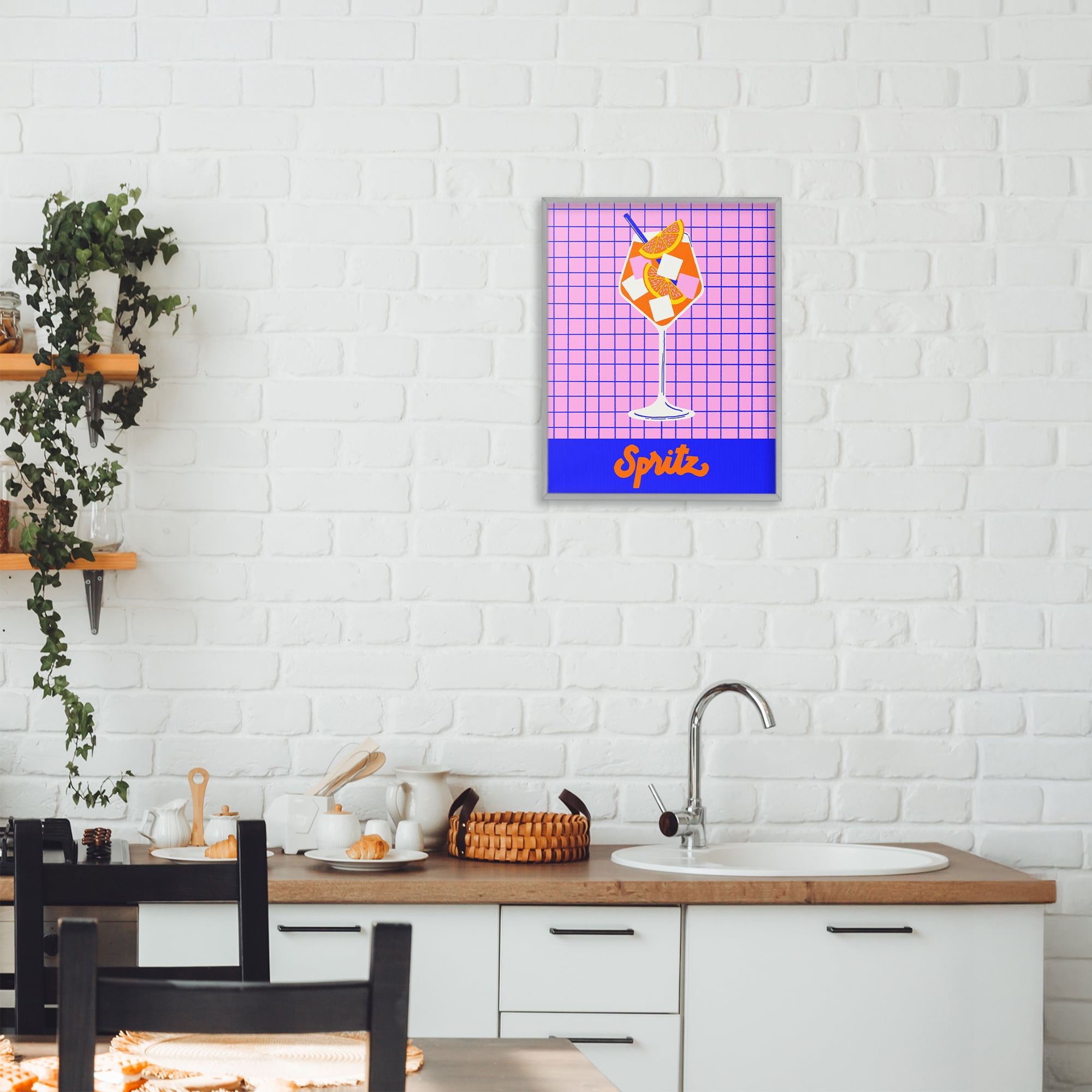 Stupell Industries Colorful Summer Spritz Drink Gray Framed Giclee Art, design by Indira Prieto | IndySign