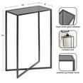 thumbnail image 2 of Kate and Laurel Jaspur Modern Narrow End Table, 16 x 8 x 24, Tinted Glass and Gray Metal, Decorative Contemporary Glass and Metal Side Table for Use as Bedroom Nightstand or Living Room Accent, 2 of 7