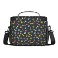 thumbnail image 3 of Dog Paw Print and Bones Black Pattern Insulated Lunch Box for Women Men, Medium Leakproof Cooler Bag with Adjustable Strap, 10"x6.7"x8", 3 of 6