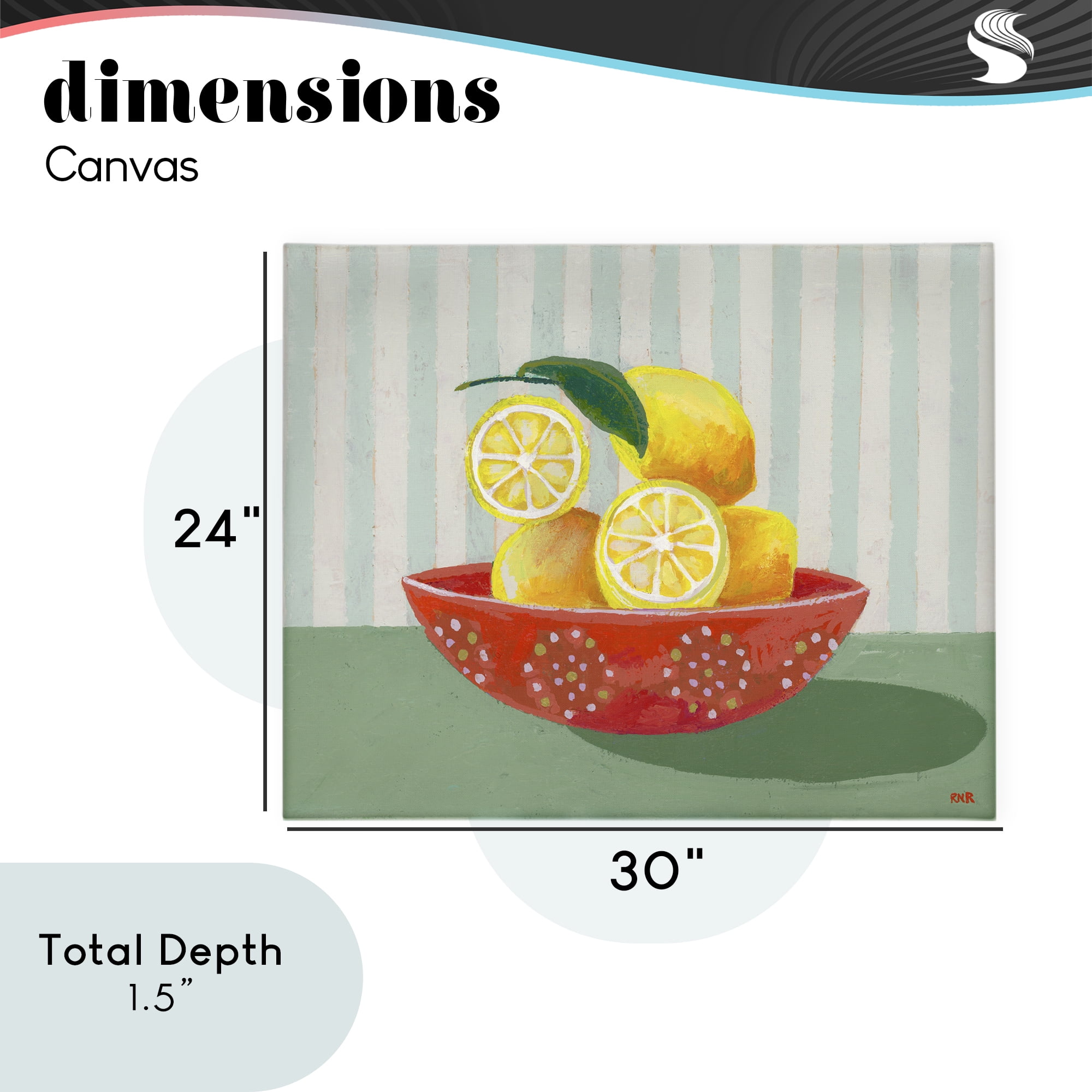 Stupell Industries Sunny Lemons in Red Bowl Canvas Wall Art, design by Rachael Reese