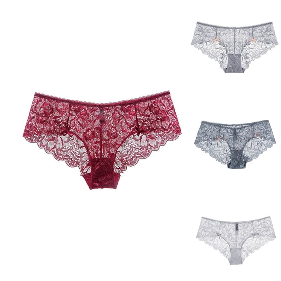 Akafmk Plus Size Underwear for Women Low Waisted Lace Briefs Thin Comfortable Breathable Underwear Panties, Sizes S-2XL