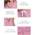 thumbnail image 5 of MAYFISH 100% Cotton Pajama Sets for Women Short Sleeve Sleepwear Button Down Pjs Summer 2 Piece Lounge Sets S-XXL(Dust Rose, Small), 5 of 6
