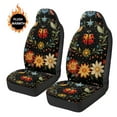 thumbnail image 7 of Garronmavis Ladybird Flower Fluffy Car Seat Covers Front Seats Only 2 Pieces Set Vehicle Seat Car Cover Universal Fit for Most SUV Sedan Truck Automobile, 7 of 7