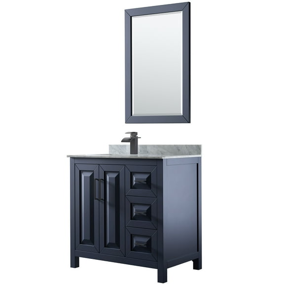 Wyndham Collection Wcv252536sunsm24 Daria 36" Free Standing Single Vanity Set - Dark Blue