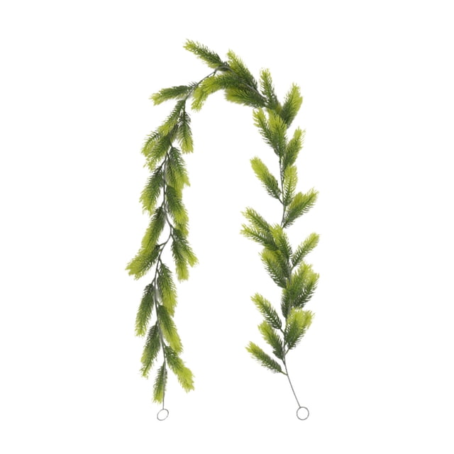 One On One,1.8 Meters Rattan Plastic Soft Rubber Pines Needle, Green Leaves Decorative Strip for Cedar and Decor