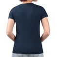 thumbnail image 2 of Women's G-III 4Her by Carl Banks  Navy Montreal Canadiens Super-Slim Fit Lightweight Animal Print Heart V-Neck T-Shirt, 2 of 2