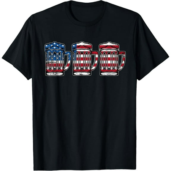 USA Beer American Flag 4th of July Merica T-Shirt Shirts