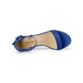 thumbnail image 4 of BLISSFUL STEP Sandales à Talon Épais pour Femmes avec Bride à la Cheville Bleu Foncé 7,5, 4 of 8