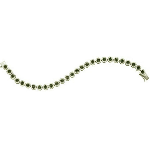 Dazzlingrock Collection 4.00 CT 14k Round White & Black Diamond Flower Tennis Bracelet, White Gold