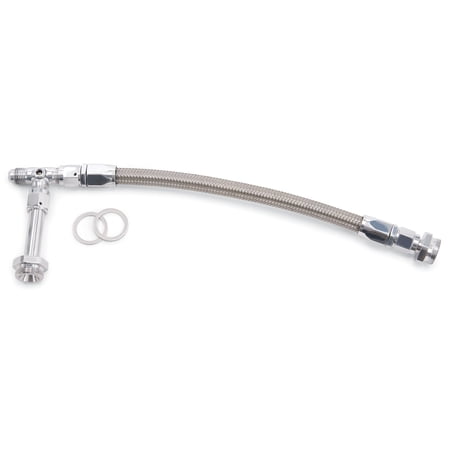 Edelbrock 8107 Fuel Line Kit; Dual-Quad; For All Holley Dual-Feed Carbs; 3/8 in. NPT Inlet; 1/8 in. Pipe Fitting; Polished Finish;