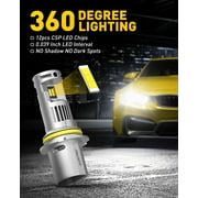 AUXITO 9007 LED Headlight Bulbs, 100W 20000LM, 600% Brighter, 6000K White, Wireless HB5 9007 LED Headlight Hi/Lo Conversion Kit, Pack of 2