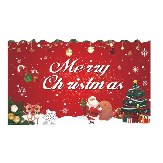 Bandera de fondo navideño, decoración de escena de tela de poliéster 100D