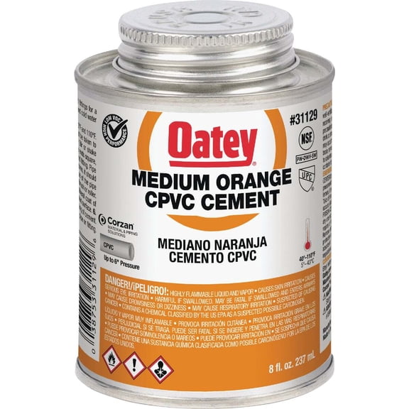 Oatey CPVC Cement Medium Bodied Orange - With Dauber - 8 Oz Can