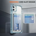 thumbnail image 4 of Compatible with iPhone 11 Crystal Case, Minimalist Wallet Case with Card Holder [up to 2 Cards] & Ring Stand/Kickstand, [Drop Protection] Slim Four Corner Shockproof Phone Cover, Blue, 4 of 8