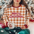thumbnail image 2 of Diufon Christmas Sweatshirts for Women Plus Size Cute Graphic Plaid Sweatshirt Oversized Color Block Pullover Tops, 2 of 9