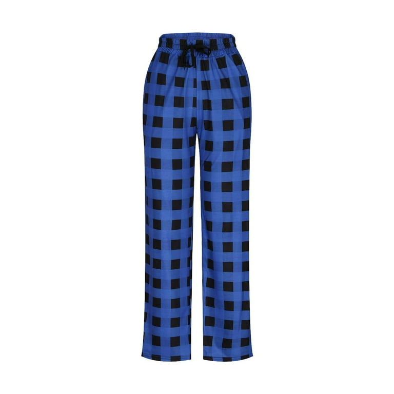 cllios Mens Pajama Pants Buffalo Plaid Lounge Bottoms Straight Fit Loose Pants Men s Flannel Sleep Pj Bottom Drawstring Elastric Waist Trousers Sleepwear with Pockets Walmart