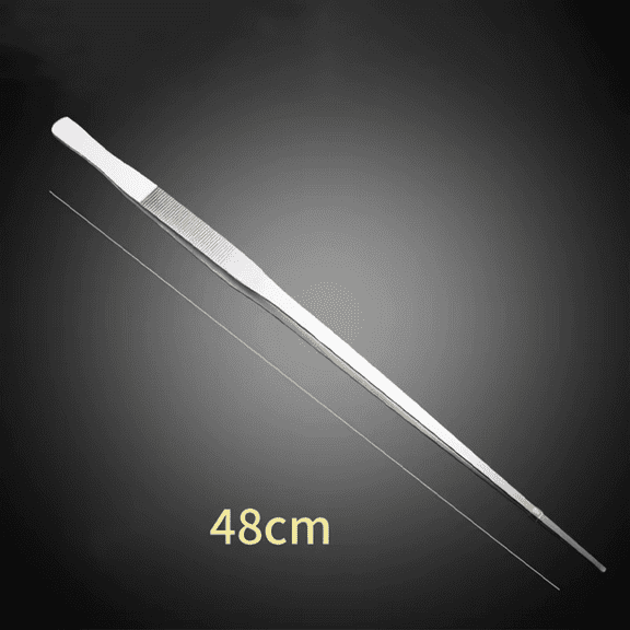 48cm Stainless Steel Aquarium Tweezers Pliers Fish Tank Plant Aquascape Tools Straight Curved Forceps Clip Aquatic Feeding Tongs