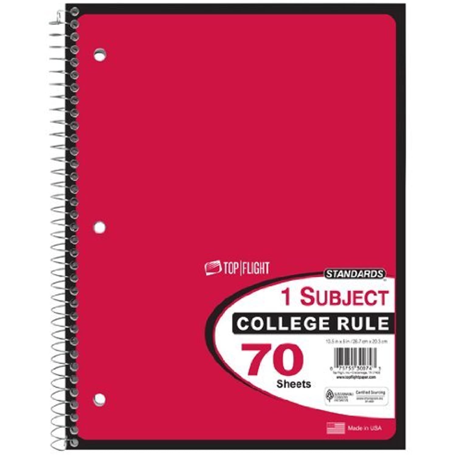 Sublimation Blank Notebook / College Rule / 10.5 in x 8 in / 70