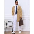 thumbnail image 4 of INSPIRE CHIC Manteau Trench pour Homme Coupe Ajustée Revers Cranté Pardessus à Simple Boutonnage Kaki m, 4 of 6