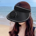 thumbnail image 1 of Men's And Women's Solar Powered+USB Charging Fan Hats Empty Top Breathable Wide Brims Sun Protection And Sunshade Hats, 1 of 6