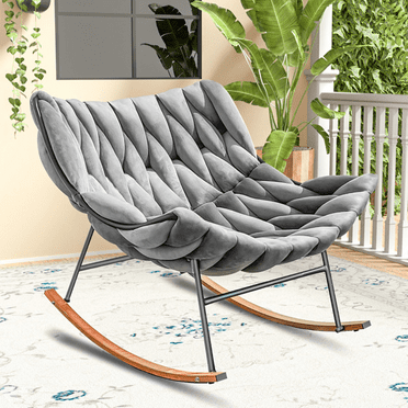 Outdoor rocking chair, garden egg rocking chair, indoor papasan wicker recliner