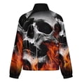 thumbnail image 6 of Jackets for Women Winter Coat Jackets Flannel Stand Collar Jacket(Dark Skull,Size:S-4XL), 6 of 7