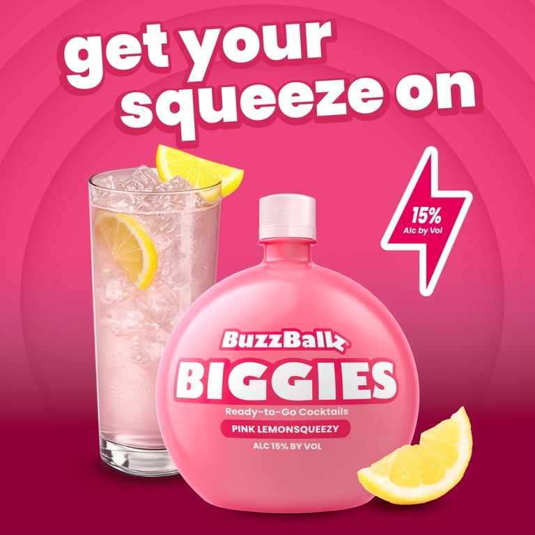 BuzzBallz Biggies Pink Lemonsqueezy Cocktail, 1.75l 30 Proof