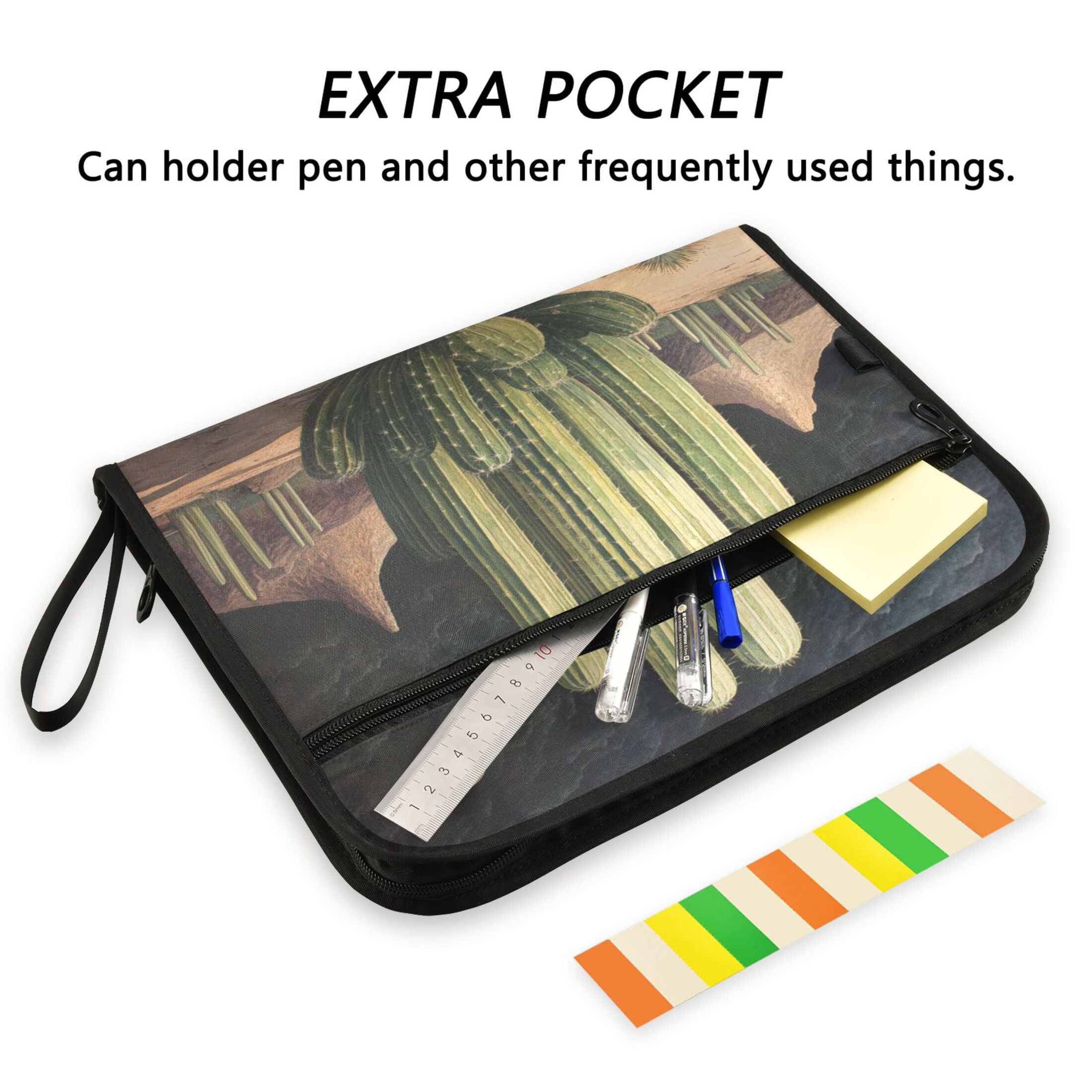 WOBOGO Eldritch Cactus Expanding File Folder Letter Size Accordion Filing Organizer 13 Pocket Separate Organ Pocket