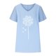thumbnail image 4 of Fiudx Tops para Mujer Blusa Superior de Manga Corta con Cuello En V Regular Estampada a La Moda Sexy de Verano para Mujer, 4 of 6