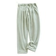 thumbnail image 3 of HVOBTTY Maternity Soft Sleep Pants, Fall Maternity Pants, Womens Plus Size Casual Solid Color Flannel Over The Belly High Waisted Warm Pregnancy Loungewear Pants Green, M, 3 of 5