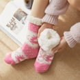 thumbnail image 2 of Odeerbi Christmas Socks Women Winter Thick Slipper Socks With Grippers Non Slip Warm Plush Socks Pink, 2 of 9