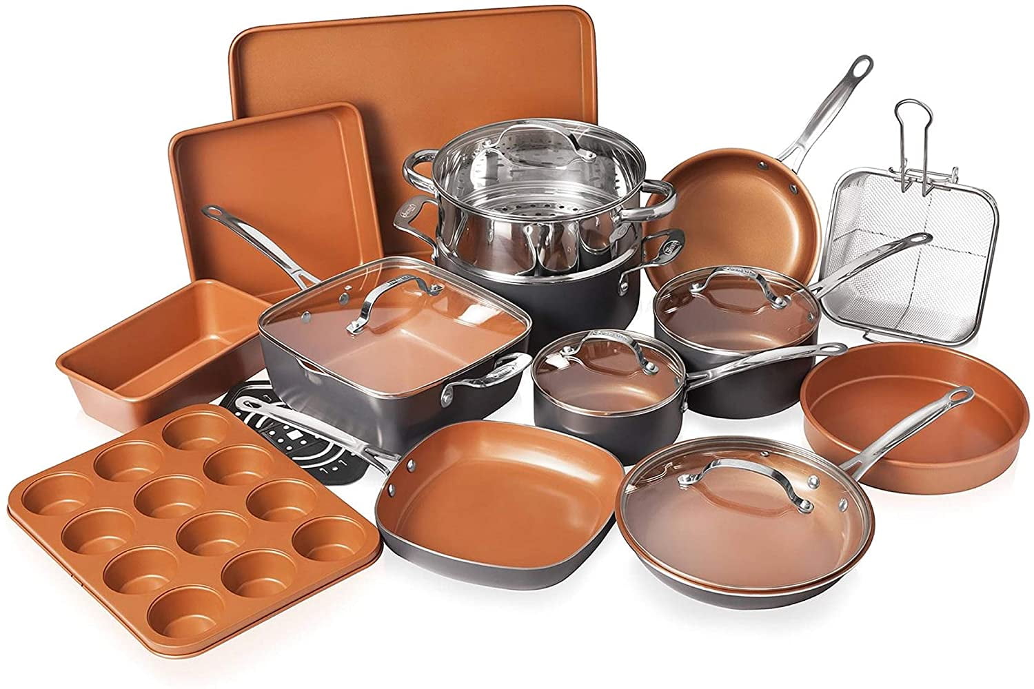 Gotham Steel Copper Nonstick Bakeware Cookie Sheets & Much More! Baking Pans 