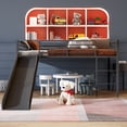 thumbnail image 4 of Infans Twin Metal Loft Bed with Slide Guardrails Built-in Ladder Low Bed Frame Black, 4 of 7