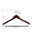 thumbnail image 3 of Quality Hangers 10 Wooden Curved Hangers Beautiful Sturdy Suit Coat Hangers with Locking Bar Chrome Hooks (10), 3 of 6